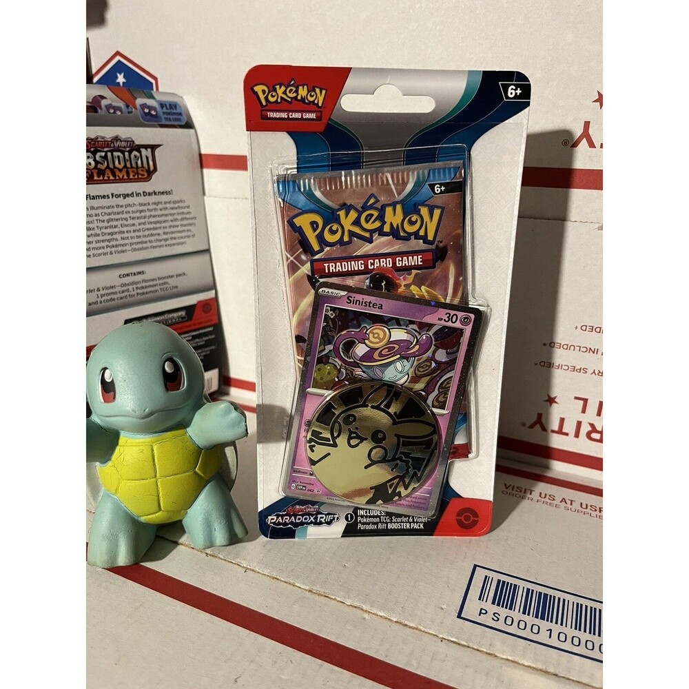 SEALED/NEW Pokemon Paradox Rift Sinistea Promo Blister Pack Booster Coin